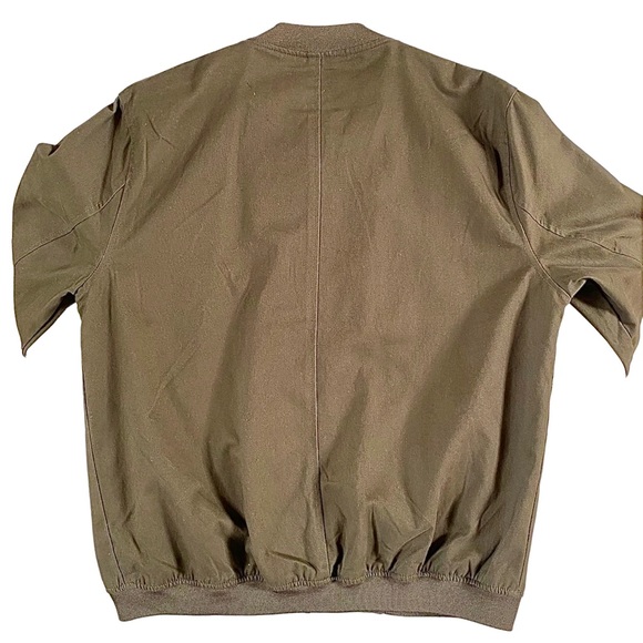 TOPMAN LIGHTWEIGHT MEN'S BOMBER JACKET OLIVE/KHAKI, 100% COTTON, SIZE LARGE NWOT - Picture 12 of 15